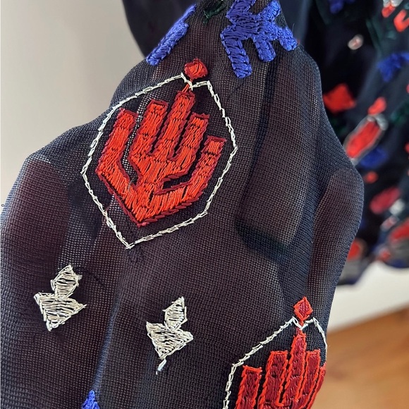 Lucky brand black embroidered sheer top - Picture 4 of 5